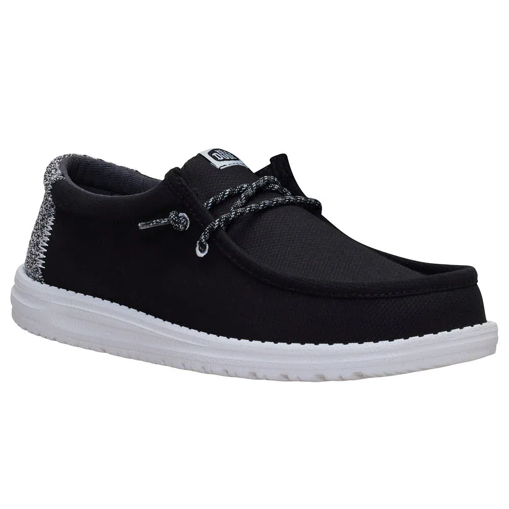 Hey Dude Men's Wally Heathered Knit Black Casual