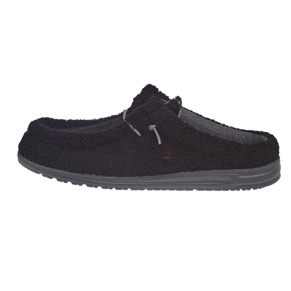 Hey Dude Men's Wally Slip Black Sherpa - Image 2