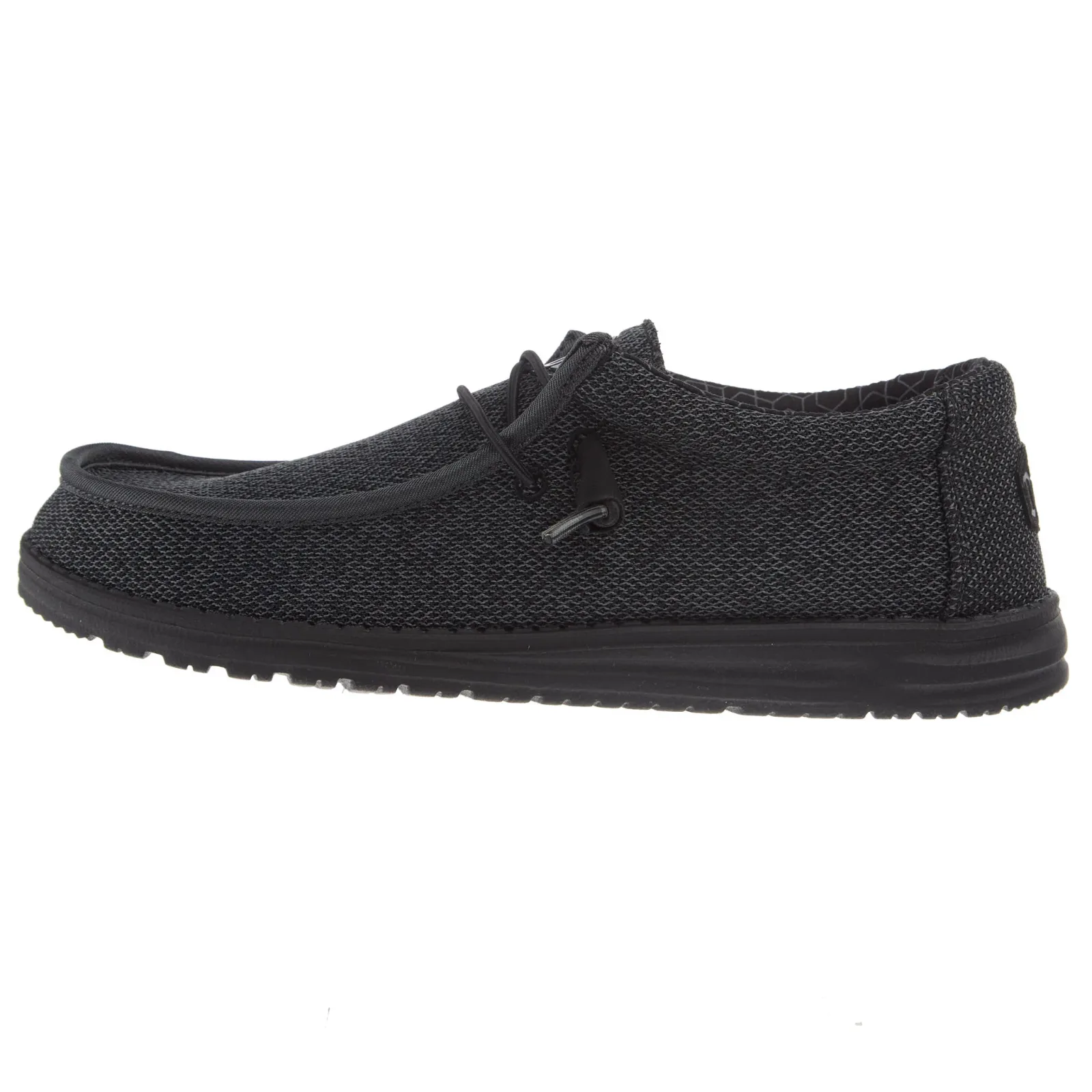 Hey Dude Mens Wally Sox Micro Total Black Casual Shoe - Image 2