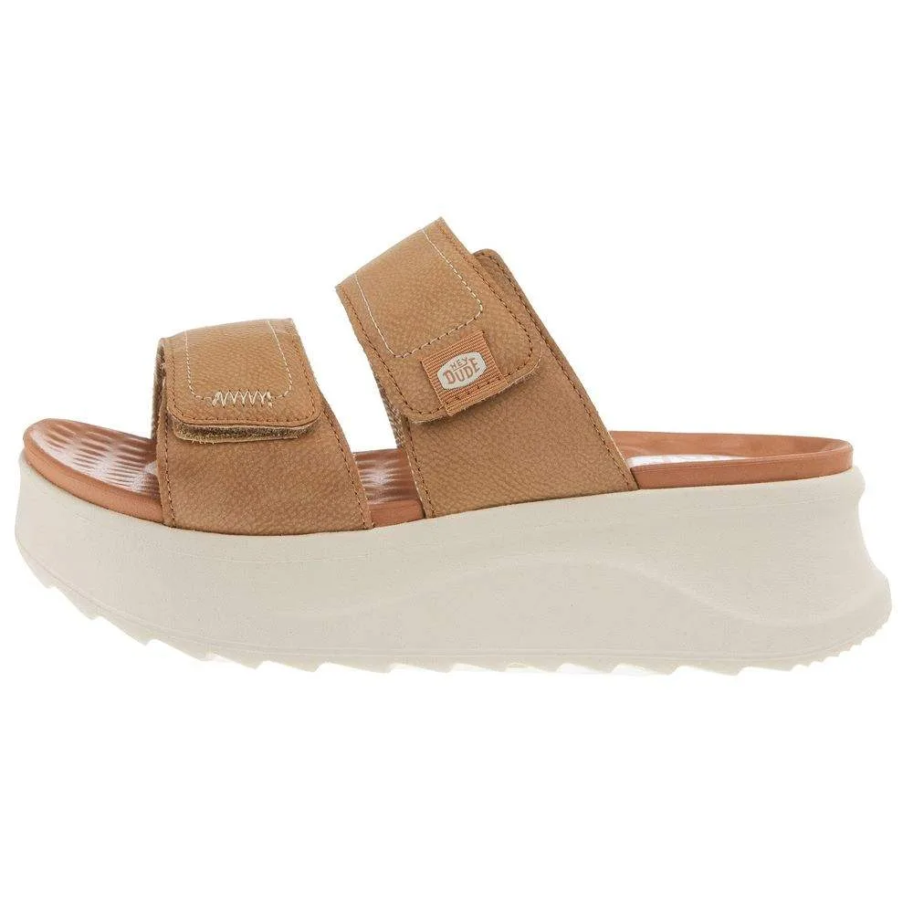 Hey Dude Womens Delray Slide Tan Sandal - Image 2