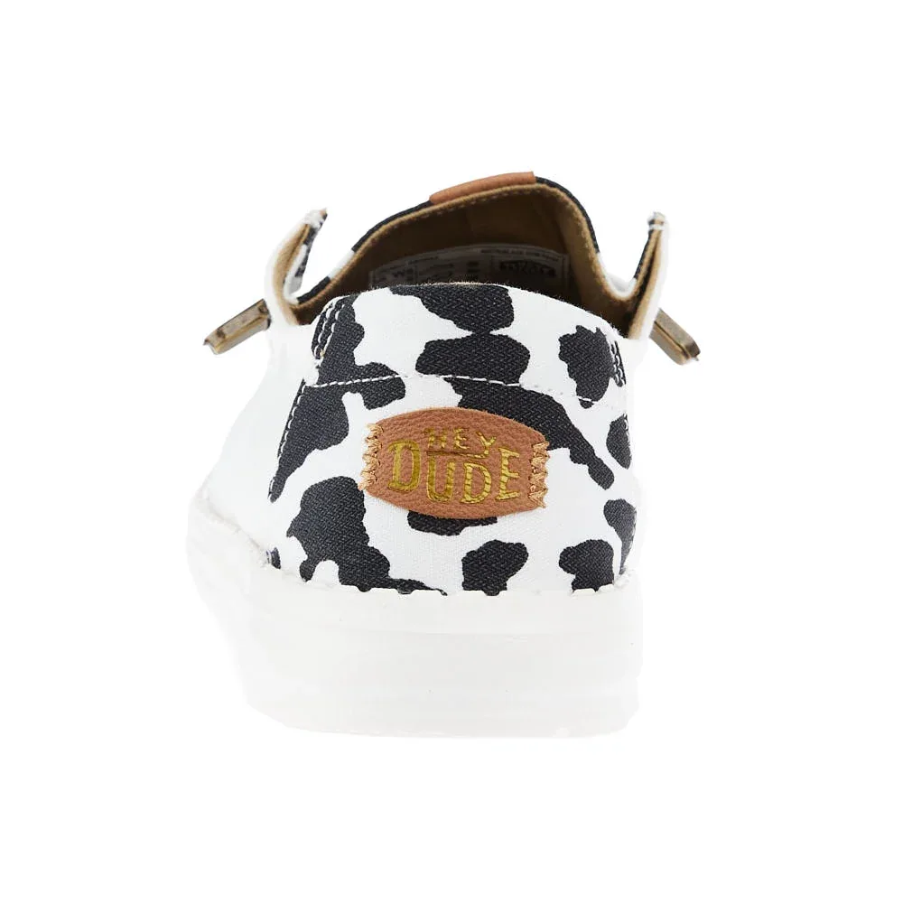 Hey Dude Womens Wendy Animal White Cow Print Casual - Image 2