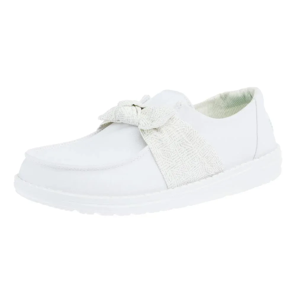 Hey Dude Women`s White Wendy Bow Casual
