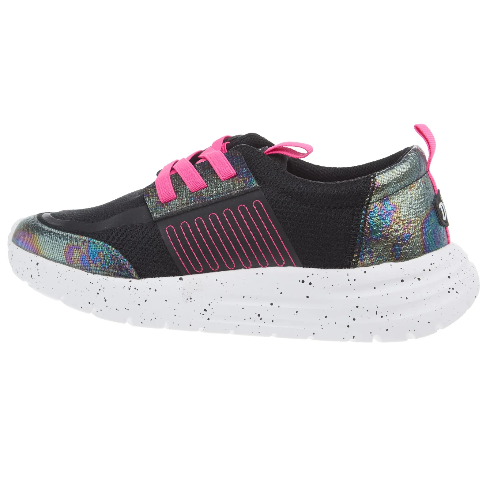 Hey Dude Youth Sirocco Play Brights Black and Pink Casual Shoe - Image 2