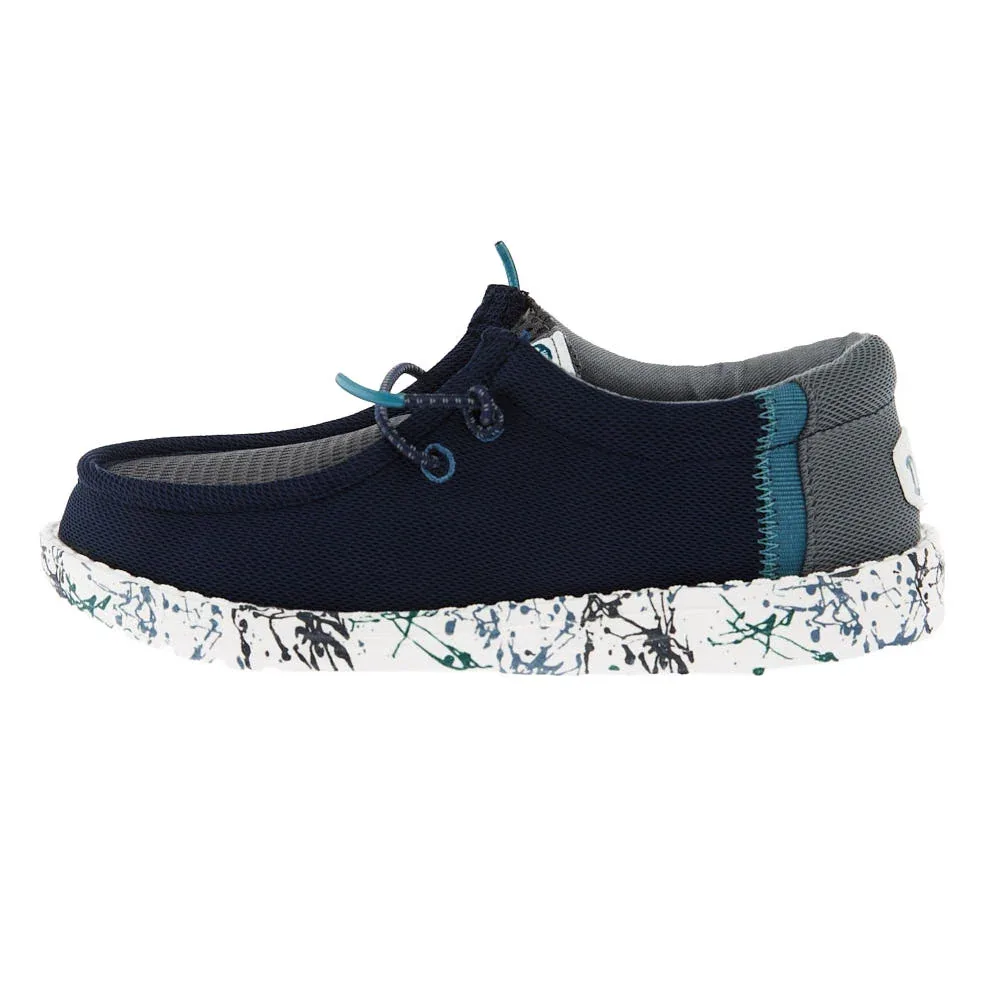 Hey Dude Youth Wally Navy and Charcoal Summer Mesh - Image 2
