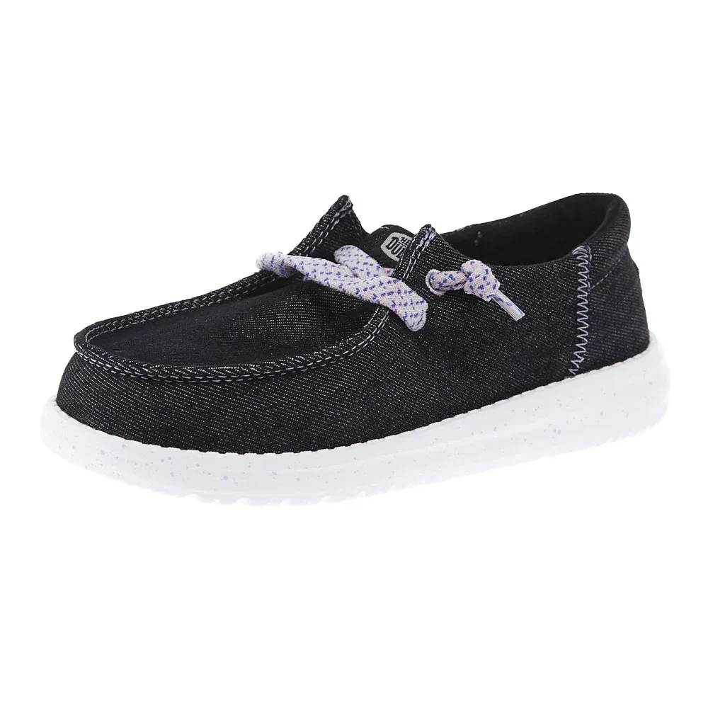 Hey Dude Youth Wendy Funk Friendship Lace Black Casual Shoe