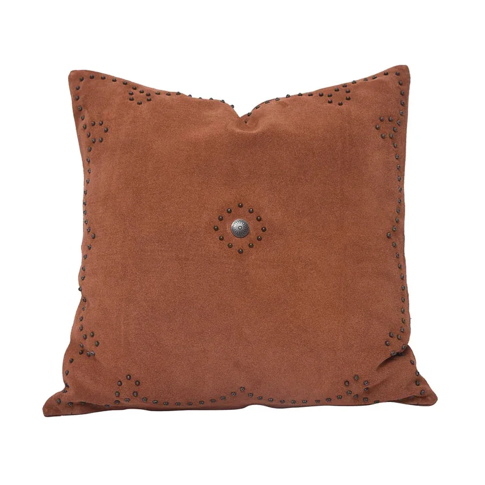 Hiend Accents Antique Suede Pillow Tobacco - Image 2