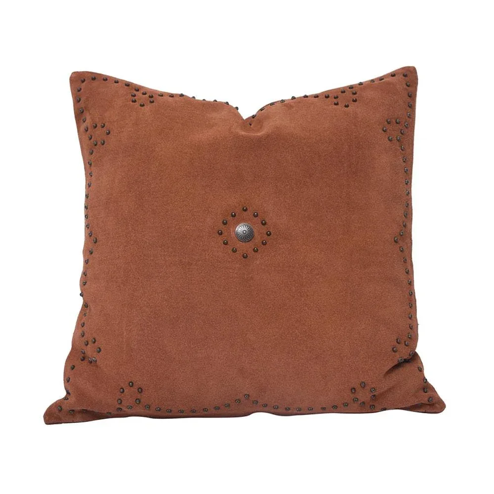 Hiend Accents Antique Suede Pillow Tobacco
