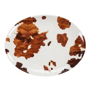 Hiend Accents Elsa Cowhide Melamine Serving Platter