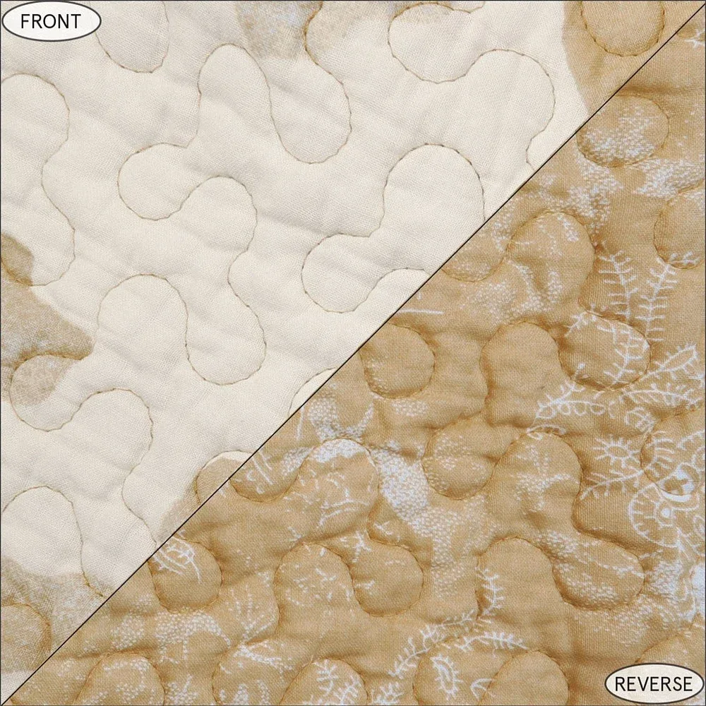 Hiend Accents Elsa Cowhide Tan Reversible Quilt Set - Image 2