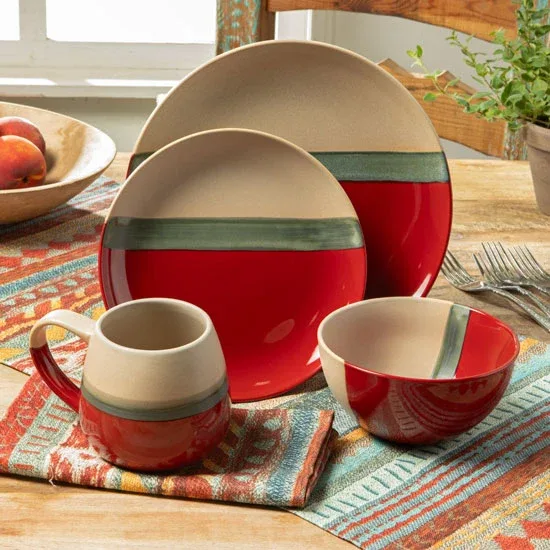 Hiend Accents Pasadizo Pomegranate Stoneware 16 Piece Dinnerware Set - Image 2