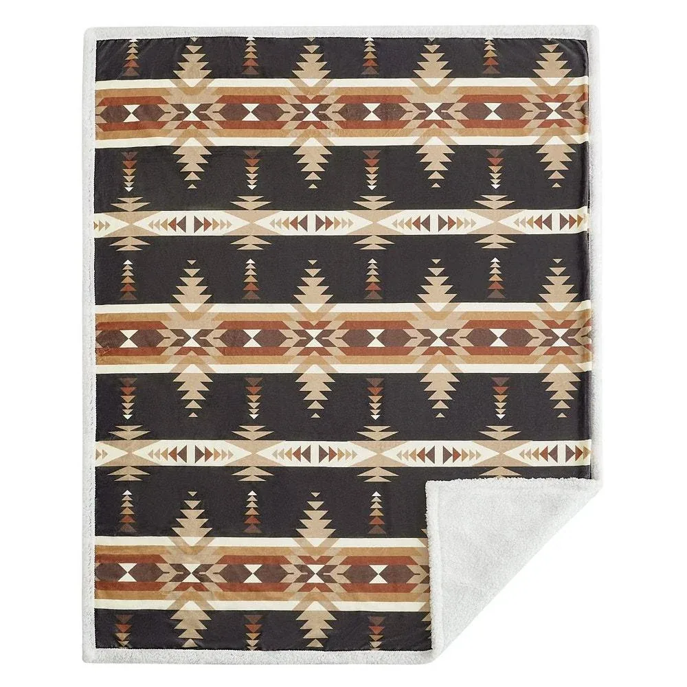Hiend Accents Yosemite Campfire Sherpa Throw Blanket