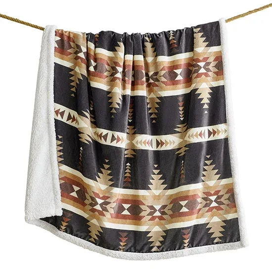 Hiend Accents Yosemite Campfire Sherpa Throw Blanket - Image 2