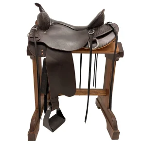 High Horse By Circle Y Used 17in 1/4 Spider Stamped Wide Fit Trail Saddle