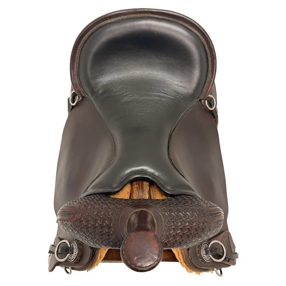 High Horse By Circle Y Used 17in 1/4 Spider Stamped Wide Fit Trail Saddle - Image 2