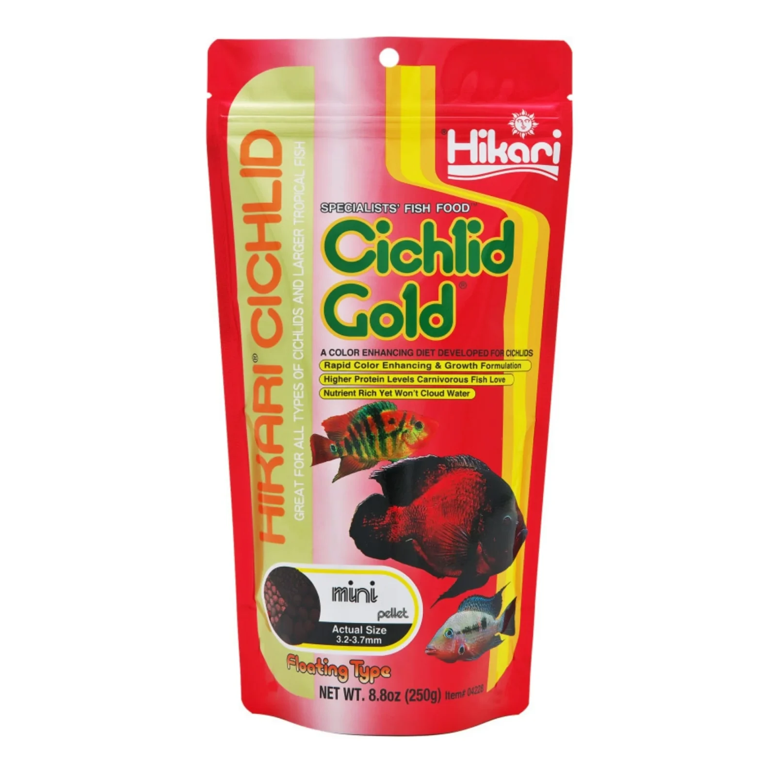Hikari USA Cichlid Gold Pellets Fish Food 1ea/8.8 oz, Mini