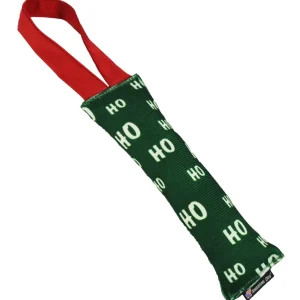 HO HO Hose Dog Toy - 8 in Fire Hose Tug Toy with Squeaker & Float