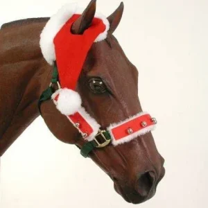 Holiday One Ear Horse Santa Hat