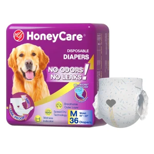 Honey Care All Absorb Disposable Female Dog Diapers W/ Speed Dry Technology, Large- 36 Ct