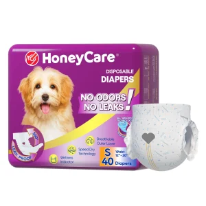 Honey Care All Absorb Disposable Female Dog Diapers W/ Speed Dry Technology, Small- 40 Ct