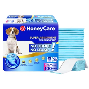 Honey Care Super Absorbant Speed Dry Dog Training Pads W/ Built-In Attractant- 100 Ct