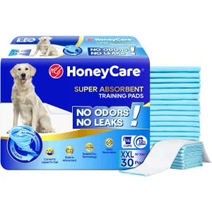 Honey Care Super Absorbant Speed Dry Dog Training Pads W/ Built-In Attractant, X-Large- 30 Ct