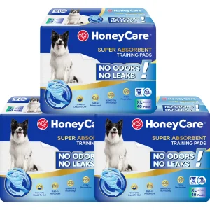 Honey Care Super Absorbant Speed Dry Dog Training Pads W/ Built-In Attractant, X-Large- 75 Ct