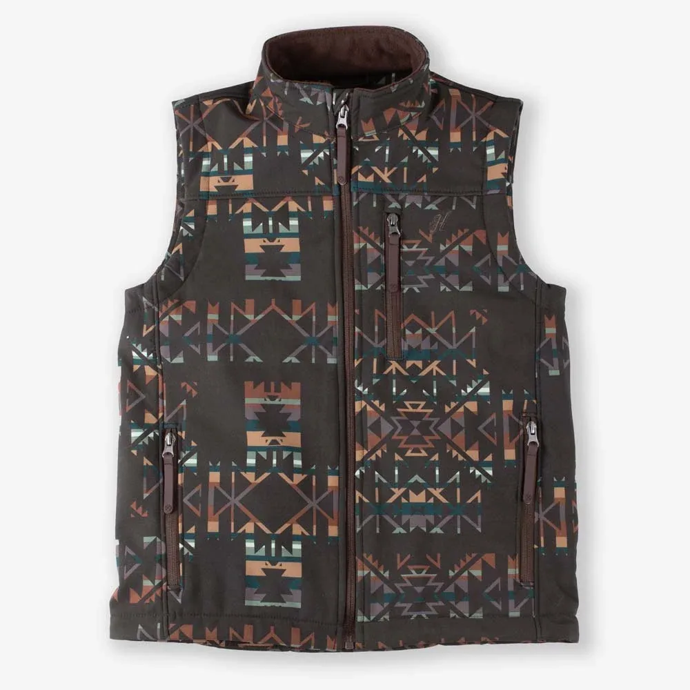 Hooey Boys' Brown Aztec Vest