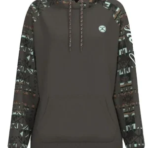 Hooey Ladies Brown Aztec Hooded Sweatshirt