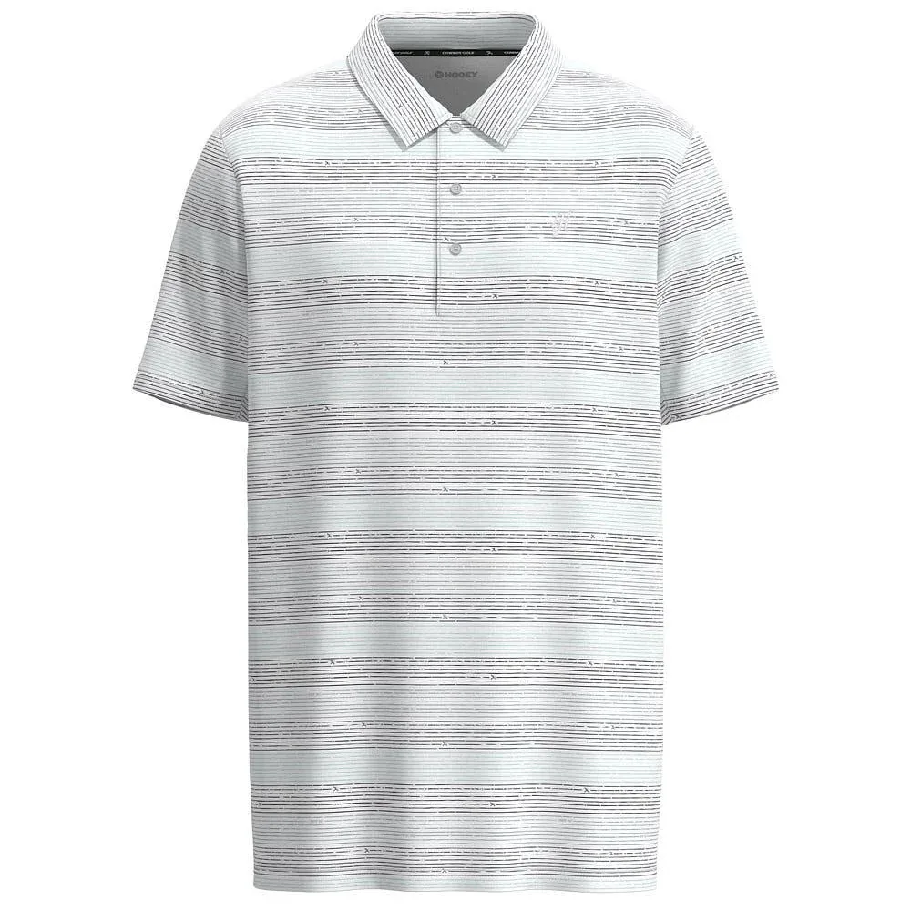 Hooey Men's White Cowboy Golf Stripe Polo