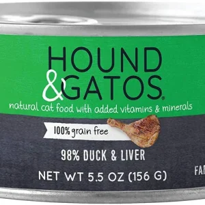 Hound and Gatos Cat Grain Free Duck and Liver 5.5oz. (Case of 24)