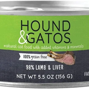 Hound and Gatos Cat Grain Free Lamb and Liver 5.5oz. (Case of 24)