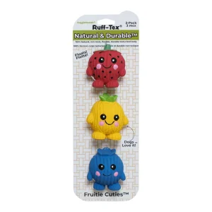 Hugglehounds Ruff-Tex Fruitie Cuties Foodies, 3-Pack