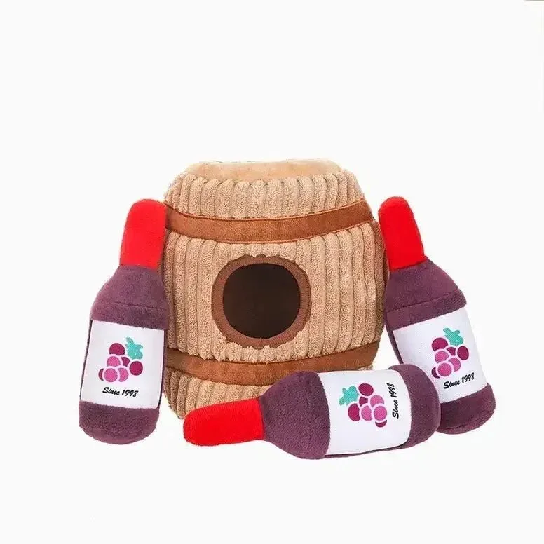 Hugsmart Pet Food Party Wine Barrel Interactive Dog Toy