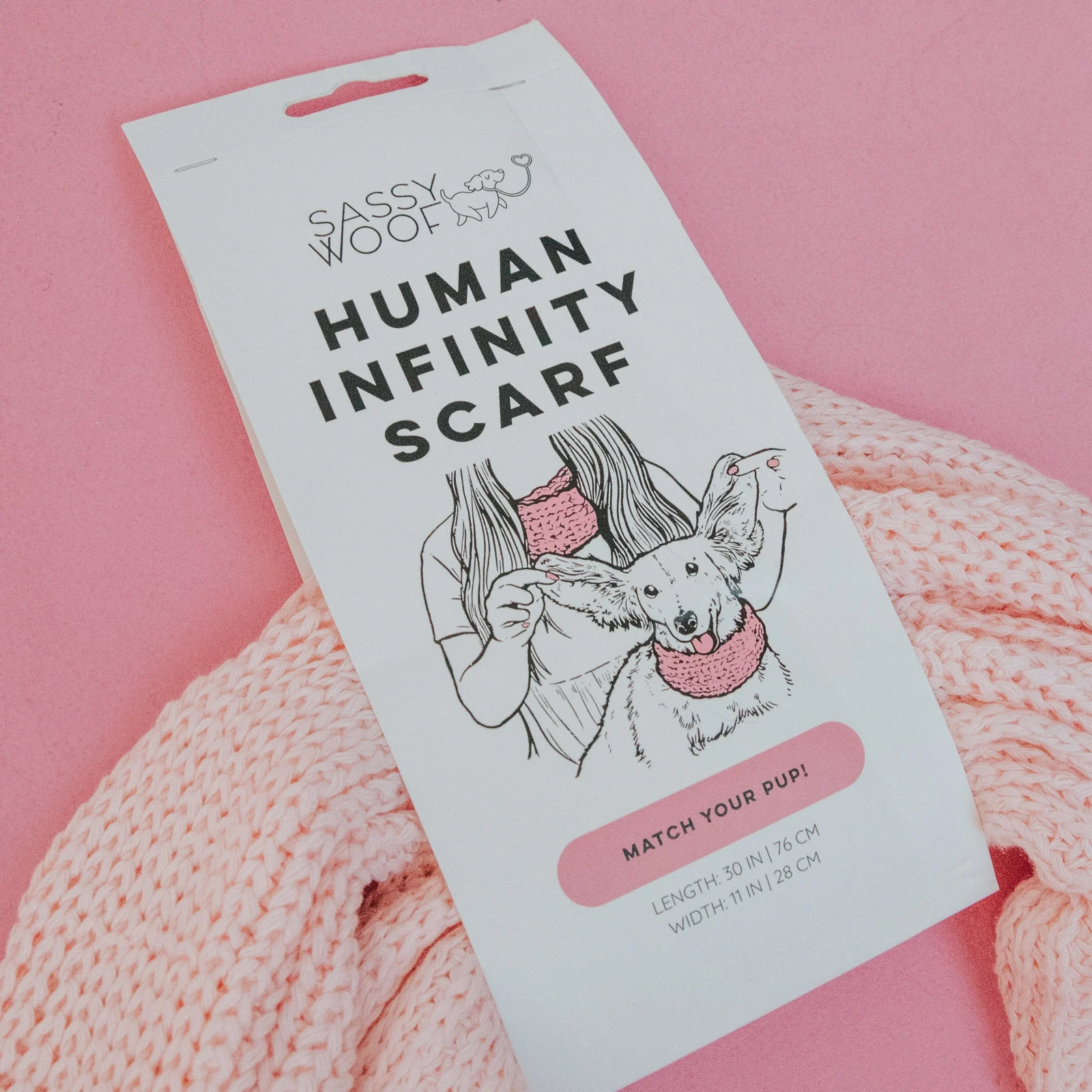 Human Infinity Scarf - Pink - Image 2