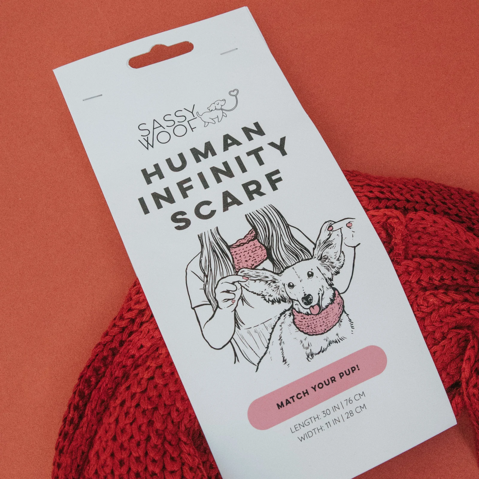 Human Infinity Scarf - Red - Image 2