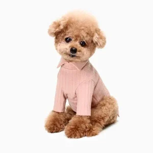HUTS & BAY | Knit Collar Shirt in Pink