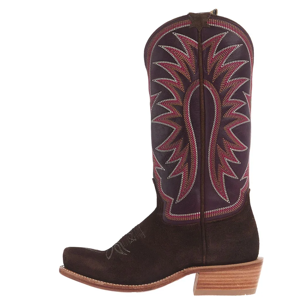 Hyer Boots Women's Rose Hill Chesnut Napped Roughout Vamp 13In Eggplant Goat Top - Image 2