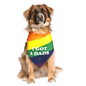 I Got 2 Dads Gay Pride Dog Bandana by Dog Fashion Living