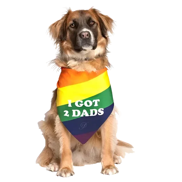 I Got 2 Dads Gay Pride Dog Bandana by Dog Fashion Living