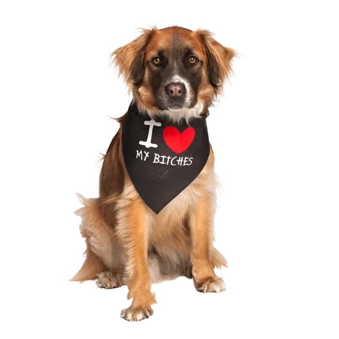 I Love My Bitches Dog Bandana by Dog Fashion Living