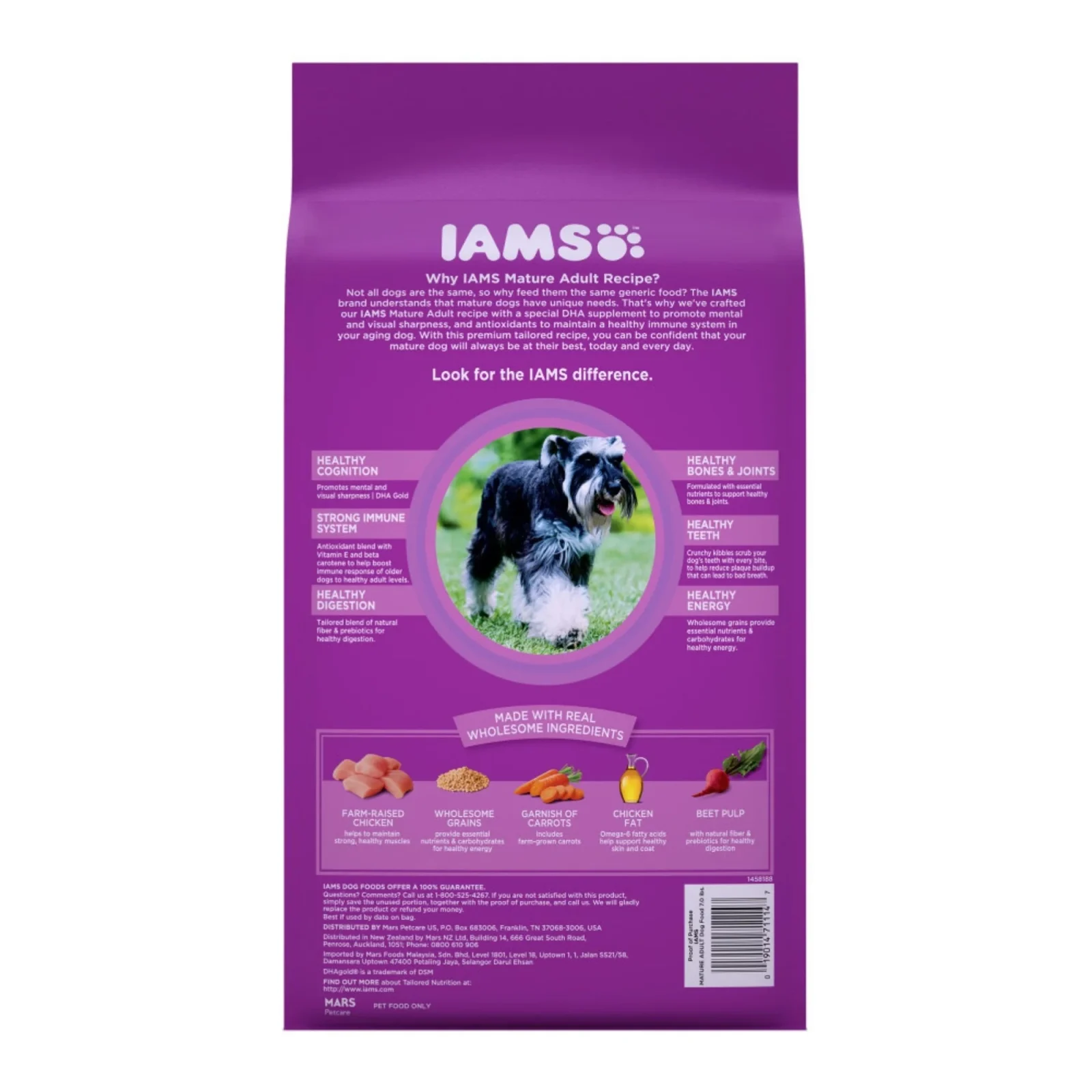 IAMS Mature Adult Senior Dry Dog Food Real Chicken 7lb - Image 2