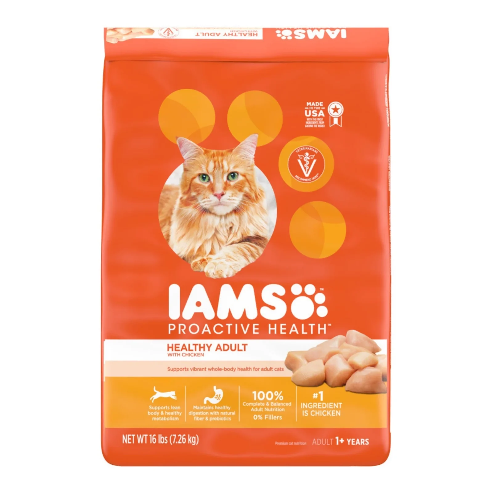 IAMS Proactive Health Adult Dry Cat Food Chicken 16lb