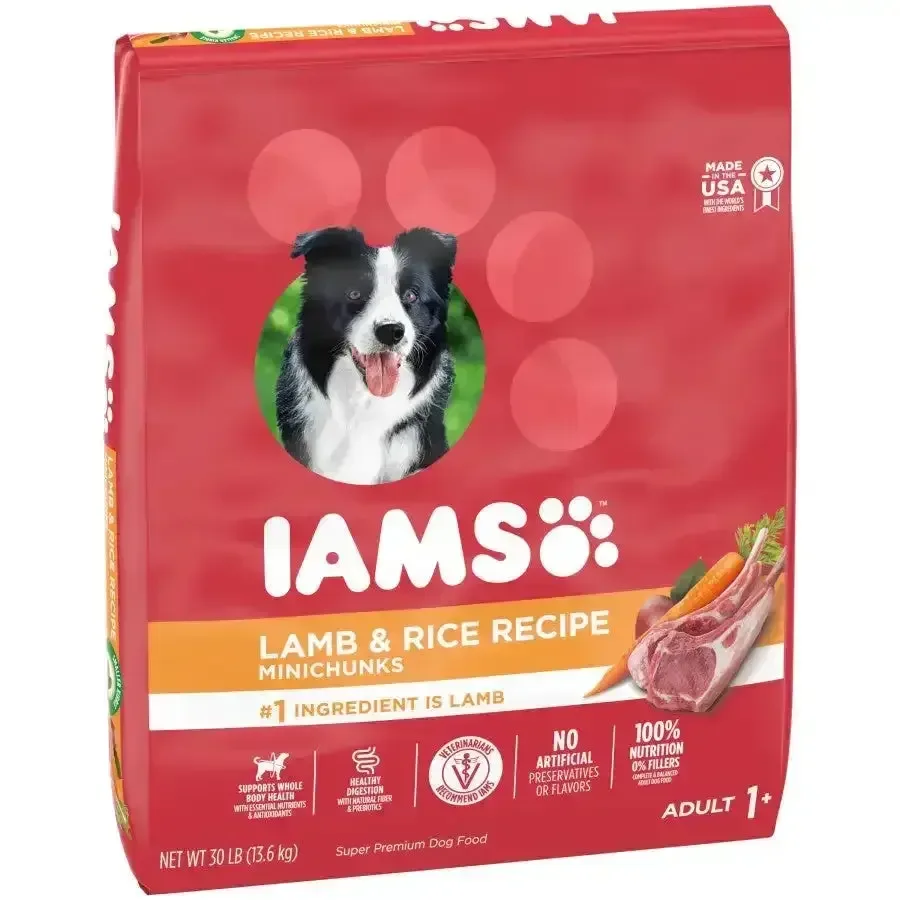 IAMS ProActive Health Dog Food: Nourish Your Dog with Lamb & Rice MiniChunks - 30 lb