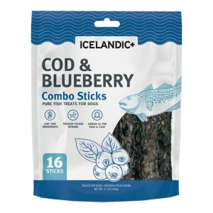 Icelandic Dog Cod & Blueberry Combo Sticks, Value Pack, 16-Count