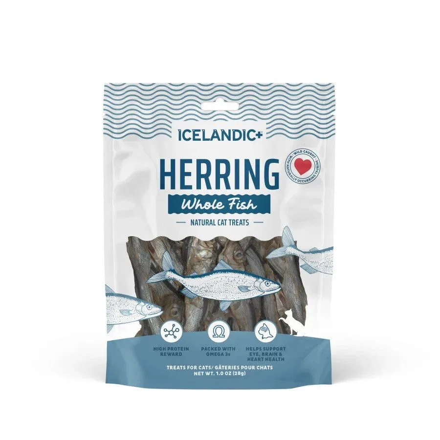 Icelandic Whole Fish Cat Treats Herring 1.0oz - Premium Natural Snacks for Cats