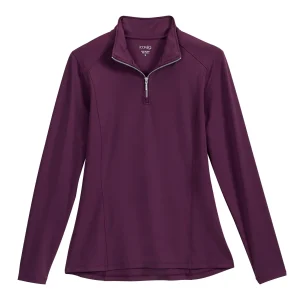 IconEQ™ Ladies' Lux Quarter-Zip Long-Sleeve Shirt