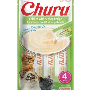 Inaba Churu Puree Cat Treats Chicken/Scallop .5oz. 4 Pk (Case of 6)