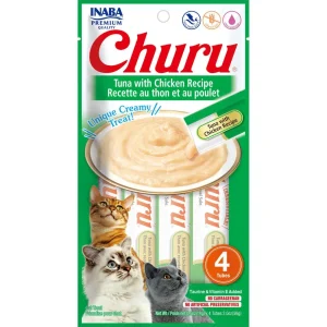 Inaba Churu Puree Cat Treats Tuna/Chicken .5oz. 4 Pk (Case of 6)