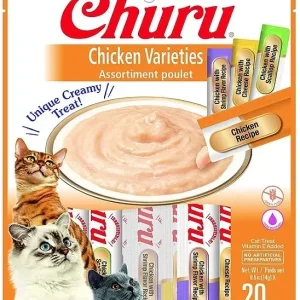 Inaba Churu Puree Cat Treats Variety Pack Chicken .5oz. 20 Pk