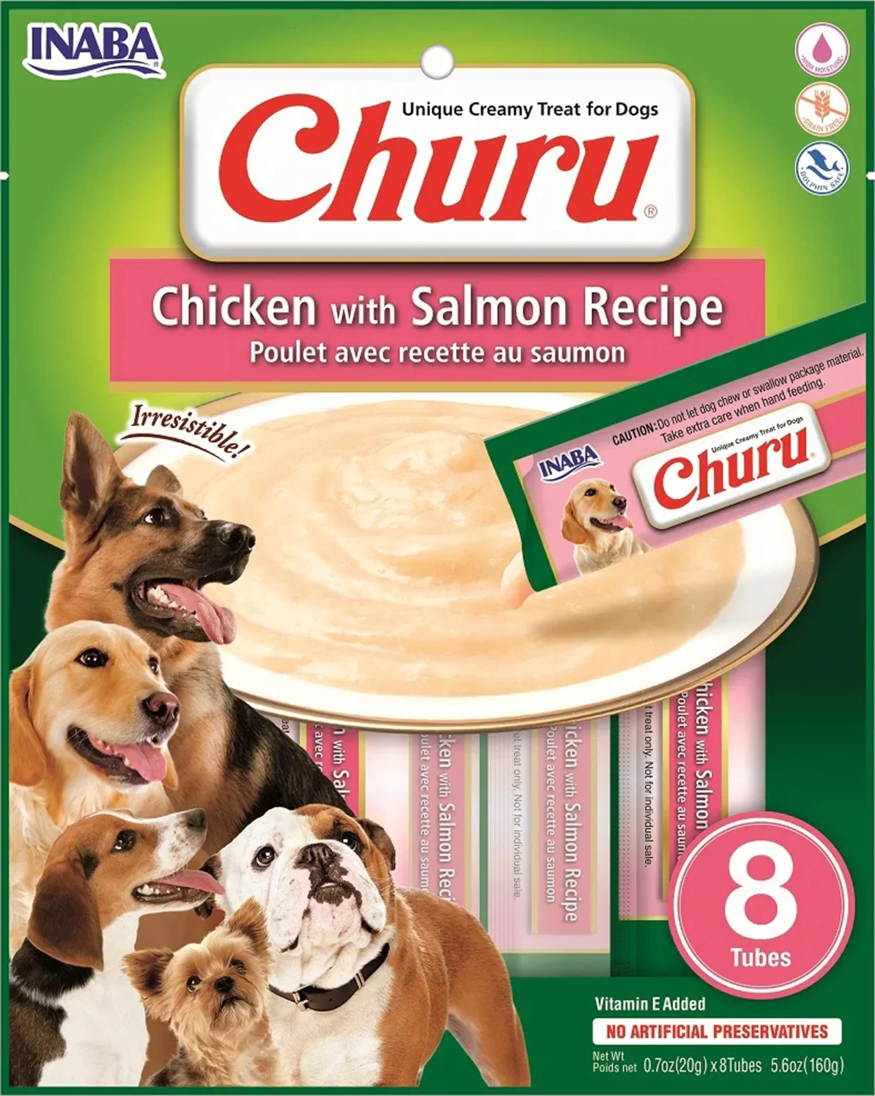 Inaba Dog Churu Chicken Salmon 5.6oz. (6 Count)